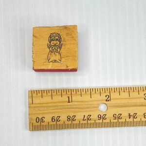 Praying Angel Mini 1in Wood Rubber Stamp